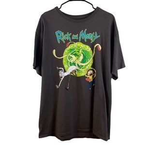 Rick And Morty Men's XL Gray Adult Swim Logo Short Sleeve T-Shirt